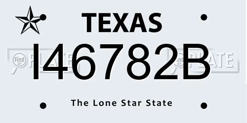 I46782B Texas License Plate