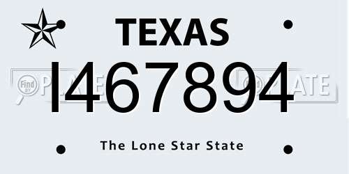 I467894 Texas License Plate