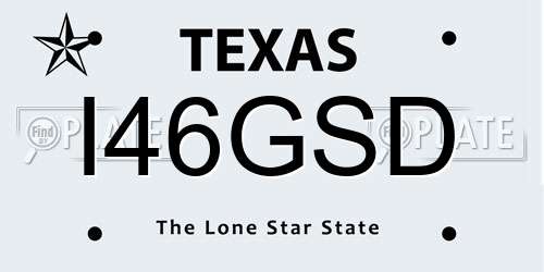 I46GSD Texas License Plate