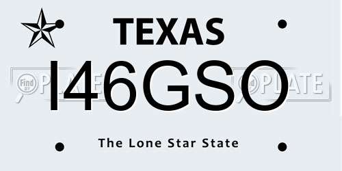 I46GSO Texas License Plate