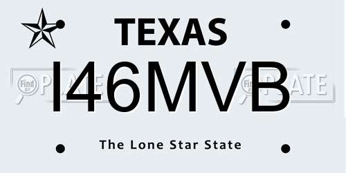 I46MVB Texas License Plate