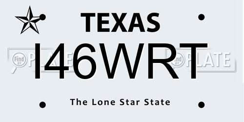I46WRT Texas License Plate