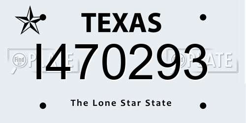 I470293 Texas License Plate