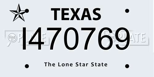 I470769 Texas License Plate