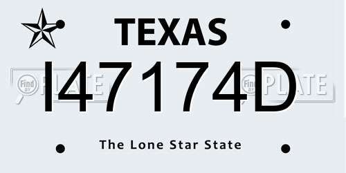 I47174D Texas License Plate