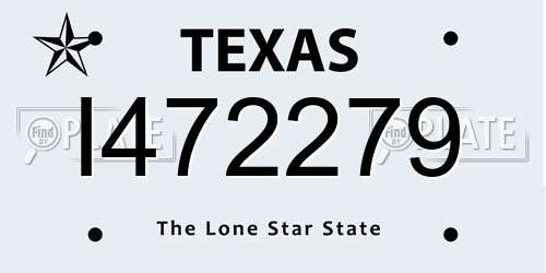 I472279 Texas License Plate