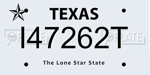 I47262T Texas License Plate