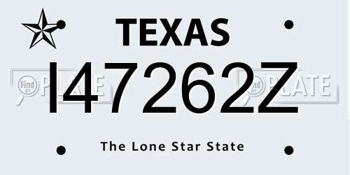 I47262Z Texas License Plate