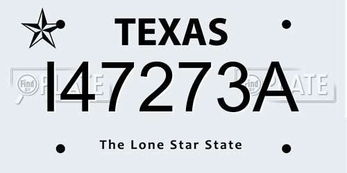 I47273A Texas License Plate