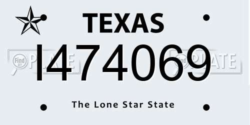 I474069 Texas License Plate