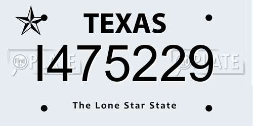 I475229 Texas License Plate