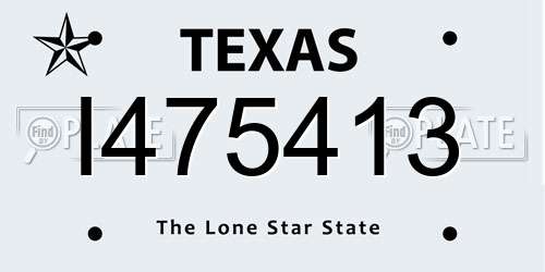 I475413 Texas License Plate