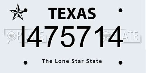 I475714 Texas License Plate