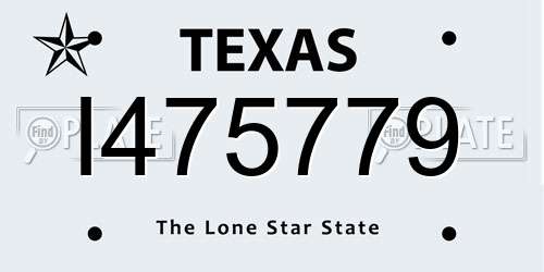 I475779 Texas License Plate