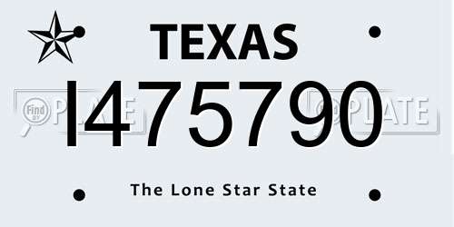 I475790 Texas License Plate