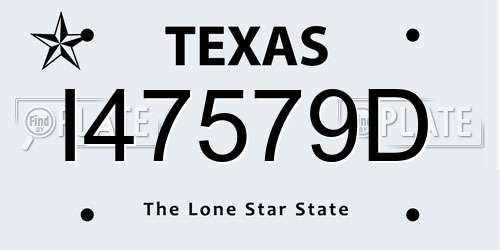 I47579D Texas License Plate