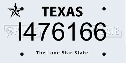 I476166 Texas License Plate