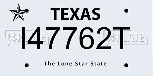 I47762T Texas License Plate