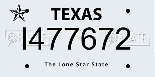 I477672 Texas License Plate