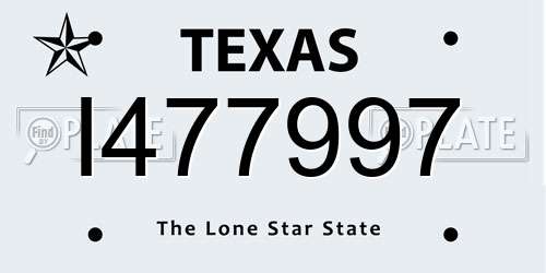 I477997 Texas License Plate