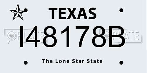 I48178B Texas License Plate