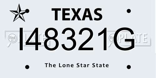 I48321G Texas License Plate