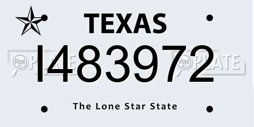 I483972 Texas License Plate