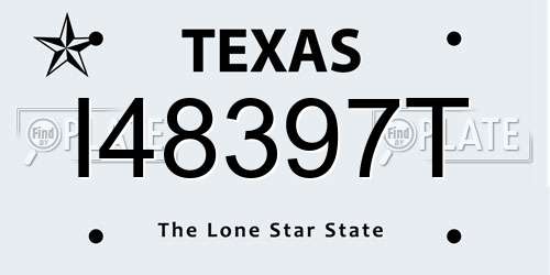 I48397T Texas License Plate