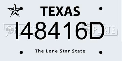 I48416D Texas License Plate