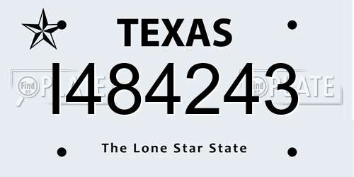 I484243 Texas License Plate