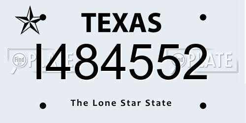 I484552 Texas License Plate