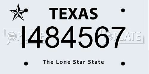 I484567 Texas License Plate