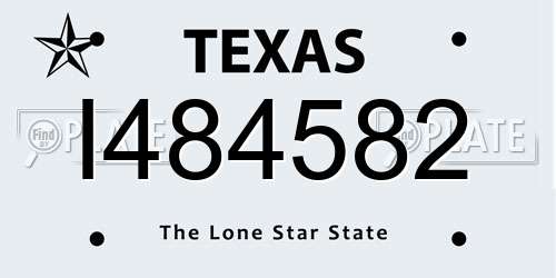 I484582 Texas License Plate