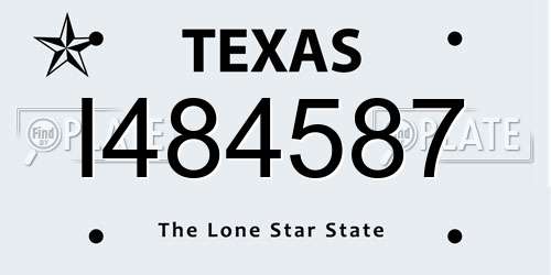 I484587 Texas License Plate