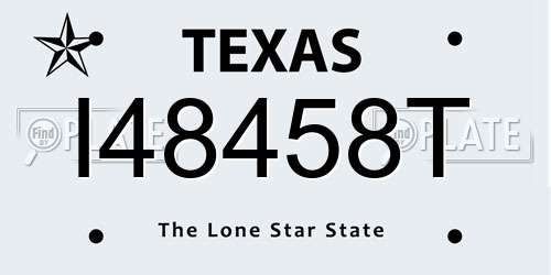 I48458T Texas License Plate