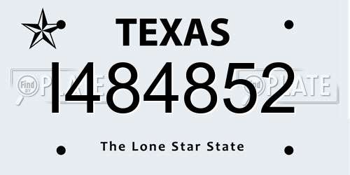 I484852 Texas License Plate