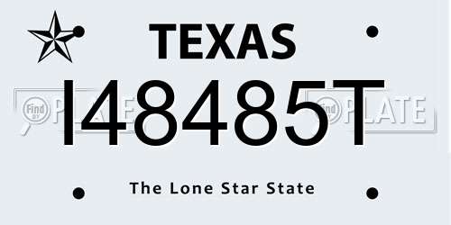 I48485T Texas License Plate