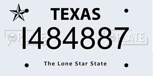 I484887 Texas License Plate
