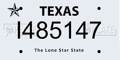 I485147 Texas License Plate