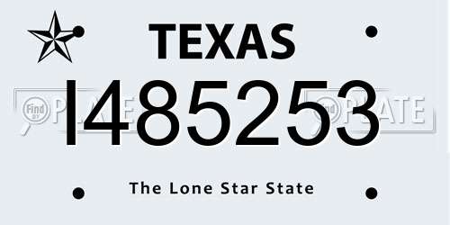 I485253 Texas License Plate