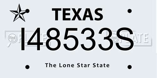 I48533S Texas License Plate