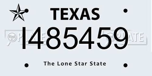 I485459 Texas License Plate