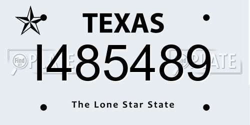 I485489 Texas License Plate