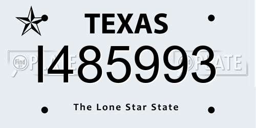 I485993 Texas License Plate