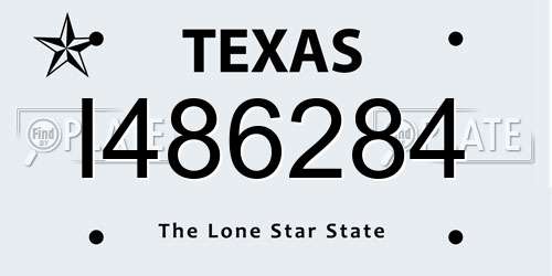 I486284 Texas License Plate