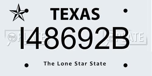 I48692B Texas License Plate