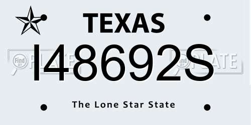 I48692S Texas License Plate
