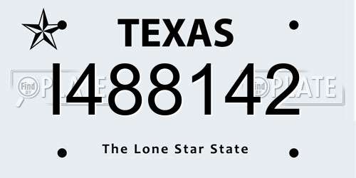 I488142 Texas License Plate
