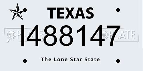 I488147 Texas License Plate