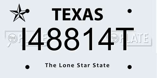 I48814T Texas License Plate